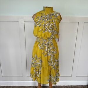 Nanette‎ Lepore Sleeveless Golden Cypress Pleated Dress Size 10 New with Tags